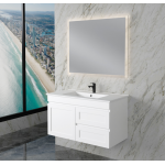 Mia 900 Matte White Wall Hung Vanities Cabinet Only